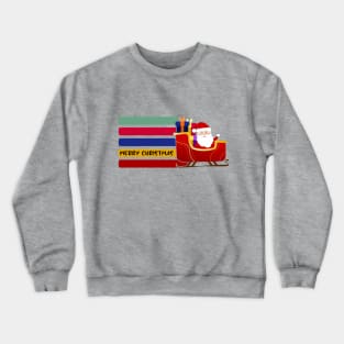 Merry Christmas Santa Sleigh rainbow Crewneck Sweatshirt